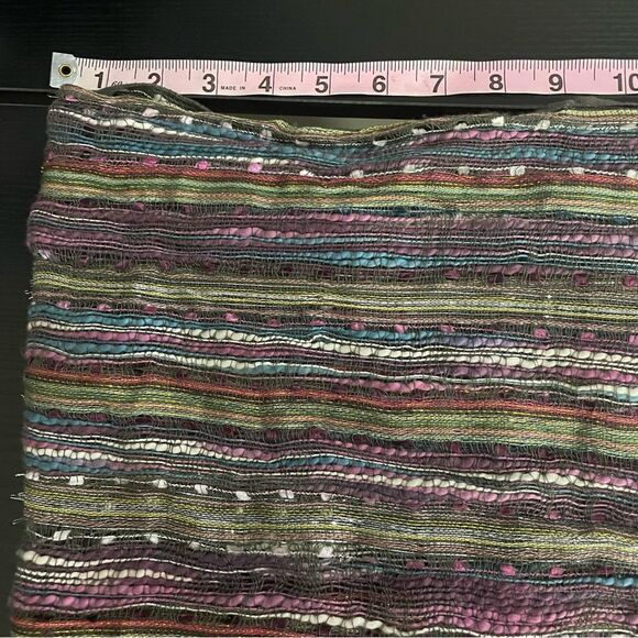 Multi-Color Scarf, Cotton, Rayon, Model & Metallic Blend with Tassels - Picture 8 of 14